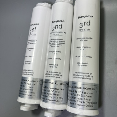 Bộ Lõi lọc 123 KG100HU, KG100HU+ dành cho các máy Kangaroo KG100HU, KG100HU+, KG100MED, KG100EED, KG-Y1MED-  Hàng chính hãng