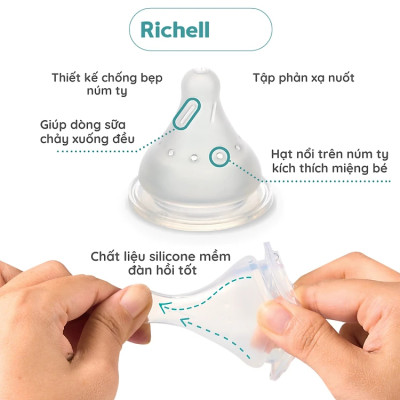 Núm ty Hanaemi Richell S/M/L cho bé  (2 cái/hộp)