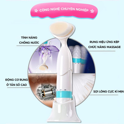 Máy rửa mặt kết hợp mát xa mặt Half Horse. Làm sạch sâu hơn giúp tuần hoàn máu giúp da sáng đẹp tự nhiên