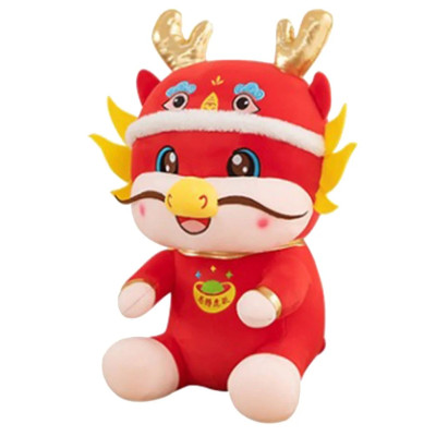Thú nhồi bông rồng thần tài ôm túi tiền đáng yêu - Size từ 22cm đến 70cm - Quà tặng gấu bông rồng đỏ may mắn êm mịn