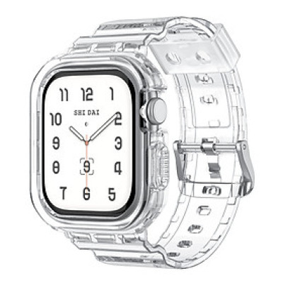 Ốp Case bảo vệ tích hợp dây đeo Trong Suốt cho Apple Watch Series 10 Size 42mm/46mm - Hàng Chính Hãng