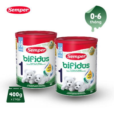 Combo 2 Sữa bột công thức Semper Bifidus số 1 400g/hộp