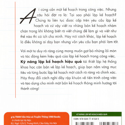Kỹ Năng Lập Kế Hoạch Hiệu Quả  ( Quà Tặng: Cây Viết Kute