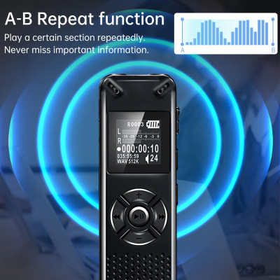 KHUYẾN MÃI KHỦNG- ROGTZ - Digital Voice Recorder 991 - Ghi âm 572 giờ Lưu trữ 8GB Mic thu âm đa hướng, giảm ồn Hỗ trợ thẻ nhỡ lên tới 128Gb Kích hoạt giọng nói Nghe nhạc MP3 Pin 40h Nhỏ gọn, tiện lợi  Họp hành Phỏng vấn Bài giảng Giá rẻ Hàng Chính Hãng