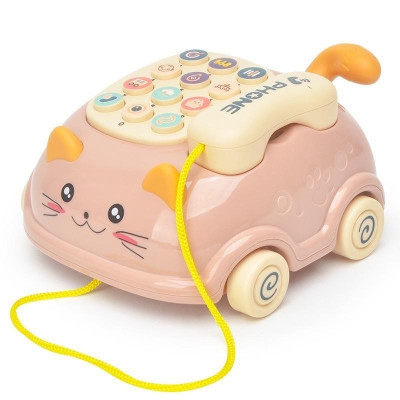 (Full box)Đồ chơi điện thoại ô tô hình mèo dễ thương có 64 bài nhạc và 16 chức năng cho bé