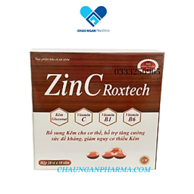 Zinc Roxtech bổ sung kẽm, hỗ trợ ăn ngon, tăng cường sức khỏe, tăng sức đề kháng, miễn dịch chống còi xương