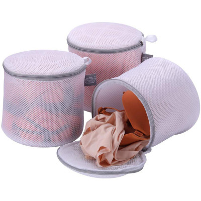 Combo 2 túi lưới giặt đồ 2 lớp Polyester dạng lưới mịn giặt đồ chống biến dạng quần áo cho máy giặt dạng hộp khóa kéo phù hợp giặt đồ nhỏ đồ lót