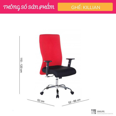 Ghế xoay văn phòng lưng cao bọc vải SMLIFE Killian