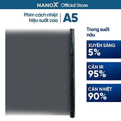 Phim cách nhiệt NanoX A5 màu đen chống nắng nóng cho nhà kính & văn phòng