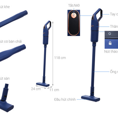 Máy hút bụi cầm tay gia đình Deerma DEM-DX1000 16000Pa Hàng chính hãng