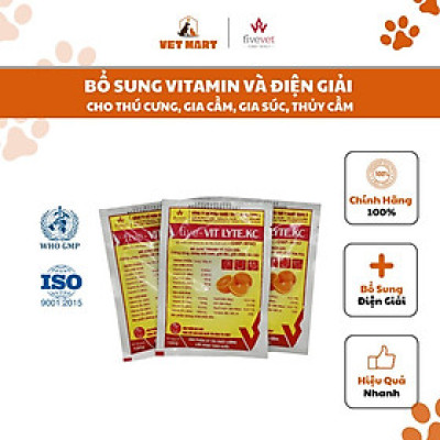 BỔ SUNG VITAMIN VÀ ĐIỆN GIẢI chống mất nước, giải độc, giải nhiệt hữu hiệu cho vật nuôi - Five Vit Lyte.KC