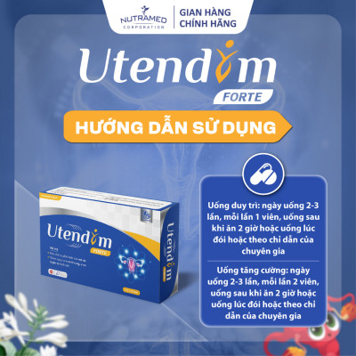  Viên uống Utendim Forte hỗ trợ u xơ tử cung, u xơ tuyến vú, rối loạn kinh nguyệt (30viên) - Nutramed