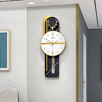 Đồng hồ treo tường trang trí nghệ thuật EA02 kim trôi không gây tiếng động decor cho phòng khách