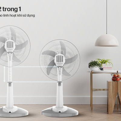 Quạt Sạc Tích Điện Sunhouse SHD7228 - Hàng Chính Hãng