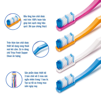 Bộ 3 Bàn Chải Đánh Răng Trisa Super Fresh CLean
