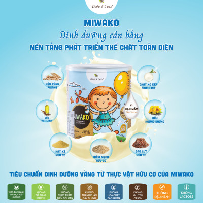 Sữa Hạt Miwako Vị Gạo Hộp 700g x 2 Hộp Nhập Khẩu Chính Hãng Malaysia, Sữa Thuần Chay Chuẩn USDA, Sữa Hạt Cao Cấp Cho Bé