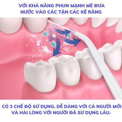 Máy Tăm Nước Cầm Tay - Tăm Nước Vệ Sinh Răng Miệng Oral Irrigator - Bản Quốc Tế Chuẩn Châu Âu