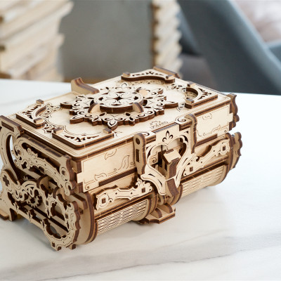 Mô Hình Gỗ Cơ Khí -  Ugears Antique box - Hộp nữ trang, Chính hãng Ugears, nhập khẩu nguyên bộ EU, mô hình lắp ráp 3D, Đồ chơi trí tuệ DYI
