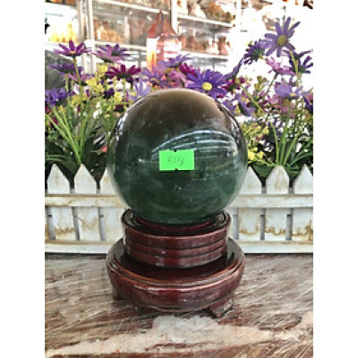 Quả cầu phong thủy đá thạch anh xanh - Đường kính 10,6cm 