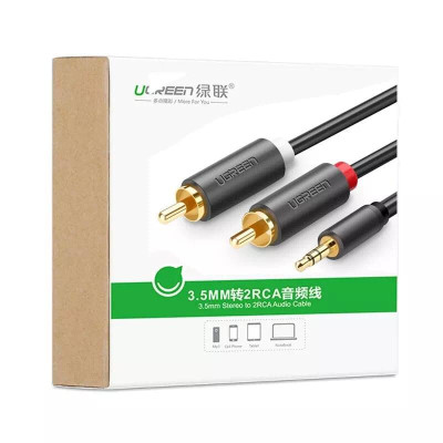 Ugreen UG10512AV116TK 3M màu Đen Cáp âm thanh 2 đầu Bông sen sang 3.5mm dương - HÀNG CHÍNH HÃNG
