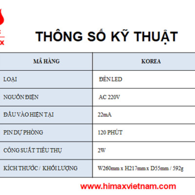 Đèn chiếu sáng khẩn cấp hi max KOREA