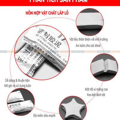 Keo Đất Sét Xi Măng Dẻo Bịt Tường 160gr Vá Trám Lỗ Điều Hoà Chống Thấm Cách Nhiệt Sửa Chữa Nhà Cửa Hamart