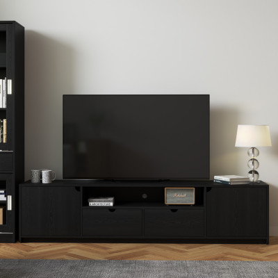 [Happy Home Furniture] CIRCLE , Kệ TIVI 2 cánh mở - 2 ngăn kéo , 200cm x 40cm x 48cm ( DxRxC), KTV_018