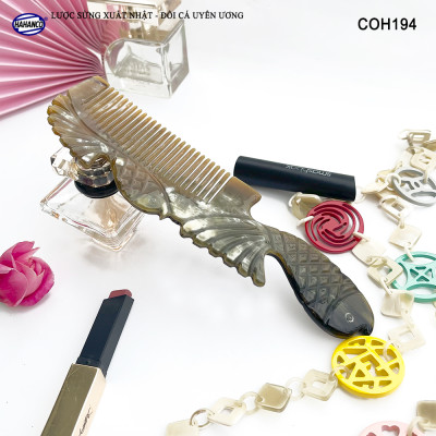  Lược Sừng Vân Nưa Đôi Cá Uyên Ương (Size: XL - 20cm) thể hiện tình yêu vĩnh cửu - Mẫu Cao Cấp Siêu Đẹp - COH194