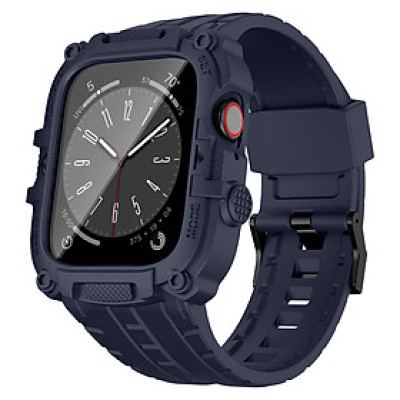 Ốp Case Kính Cường Lực tích hợp dây đeo TANK 360 cho Apple Watch Series 4/5/6/SE/7/8/9/SE1,2 Size 44mm/45mm - Hàng Chính Hãng
