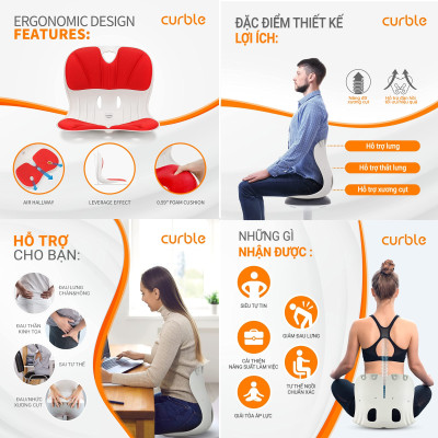 [CHÍNH HÃNG ABLUE] Combo 2 Ghế chỉnh dáng ngồi đúng, chống gù, Curble Wider - Premium Model, dùng cho Nam, Nữ (MADE IN KOREA)