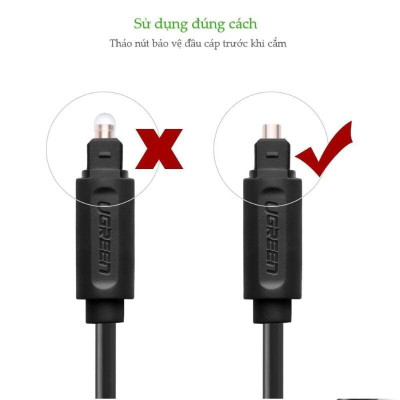 Ugreen UG20590AV122TK 3M Đen Dây cáp quang âm thanh 2 đầu dương - HÀNG CHÍNH HÃNG