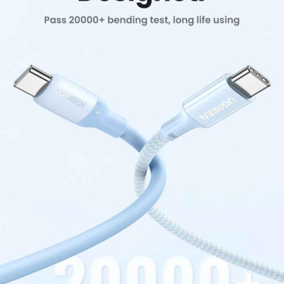 Ugreen UG15283US563TK 60W 1M hỗ trợ QC4.0 3A Cáp sạc nhanh - truyền dữ liệu 2 đầu USB-C c-c dây nhựa Màu Đen - HÀNG CHÍNH HÃNG