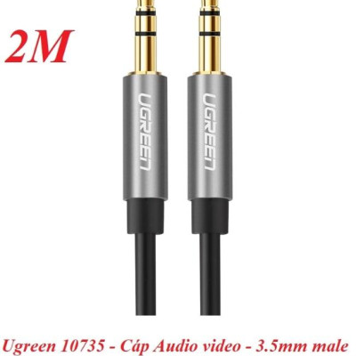 Ugreen UG10735AV119TK 2M màu Đen Cáp âm thanh 2 đầu 3.5mm dương dây tròn TPE cao cấp - HÀNG CHÍNH HÃNG