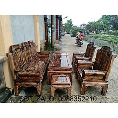 Bộ  Bàn Ghế Phòng Khách Âu Á Gỗ Chương Voi Gỗ tràm