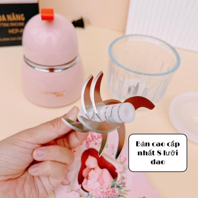 Máy Xay Đồ Ăn Dặm Cho Bé 6 Lưỡi Cối Thuỷ Tinh Hàng Nội Địa Trung Bản Cao Cấp Siêu Mịn Tiện Dụng - Tặng Kèm Dụng Cụ Rửa Máy-Hàng Chính Hãng 