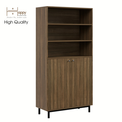 [Happy Home Furniture] CATY , Kệ sách 6 tầng 2 cửa mở - chân sắt ,  90cm x 40cm x 180cm (DxRxC), KSA_016