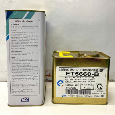 Sơn sàn bê tông epoxy KCC ET5660 Base C màu Black ( Đen ) _ 4L/Bộ