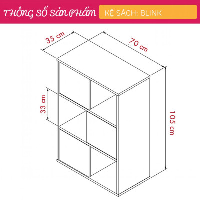 Giá sách bằng gỗ hiện đại đẹp SMLIFE Blink