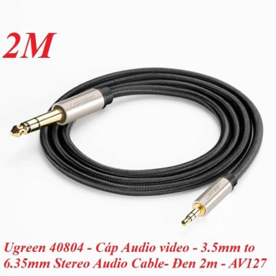 Ugreen UG40804AV127TK 2M màu Đen Cáp âm thanh 3.5mm sang 6.5mm cao cấp - HÀNG CHÍNH HÃNG