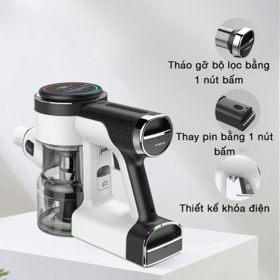 Máy Hút Bụi Cầm Tay Thông Minh TINECO Pure One X Thương Hiệu Mỹ Lực Hút 12,000 Pa, Có Kết Nối App Theo Dõi, Công Suất 220 W - Hàng Chính Hãng - Bảo Hành 24 Tháng