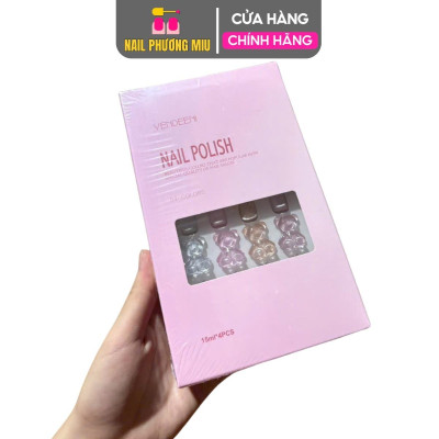 Set Sơn Mắt Mèo Ánh Trăng VENDEENI 4 Màu Hồng (Bảng Gấu) Làm Nail Siêu Sáng, Gel Đặc Chuẩn Màu Bền Bóng Sêu Mịn Nữ Women