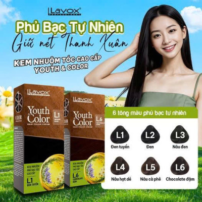 Nhuộm Phủ Bạc Cao Cấp Lavox 60ml x 2 - L2 - Nâu Đen