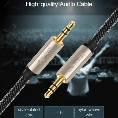 Ugreen UG40788AV125TK 20M màu Đen Cáp âm thanh 2 đầu 3.5mm dương đầu bọc kim loại cao cấp - HÀNG CHÍNH HÃNG