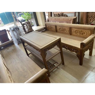 Bàn ghế phòng khách trường kỷ gỗ gụ