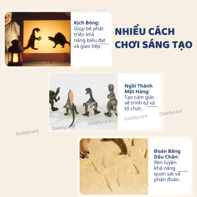 Mô hình khủng long mini cao su mềm 24 con Mideer Dinosaur Toys Set, jurassic world T-rex spinosaurus