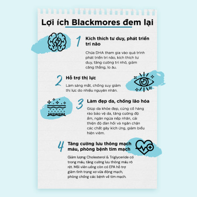 Viên Uống Dầu Cá Bổ Sung Omega Hỗ Trợ Cho Tim, Mắt và Da Blackmores Double Omega High Strength Lọ 90 Viên