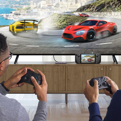 Ugreen UG15598CM512TK USB type C sang 1 x HDMI 4K30Hz + 3 x USB 3.0 + 1 x RJ45 1Gbps + 1 x USB-C PD100W Bộ chuyển 6in1 - HÀNG CHÍNH HÃNG