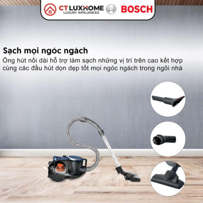 Máy Hút Bụi Có Dây Bosch BGS412000 2000W, 10A, 50Hz, hộp chứa 2,4 lít [Hàng chính hãng]