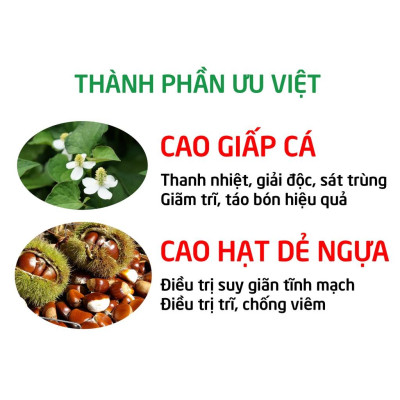 Combo 2 Hộp Viên Giấp Cá HDPHARMA thảo dược cao diếp cá giảm táo bón, tiêu trĩ, nhuận tràng - Hộp 30 viên