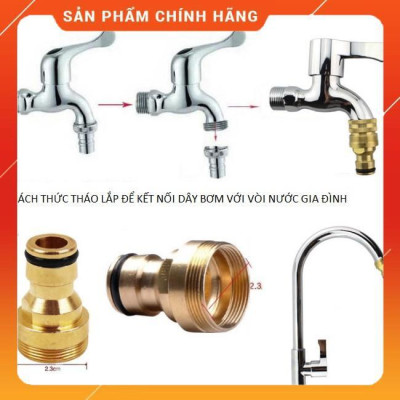 ️ Bộ dây vòi xịt nước rửa xe, tưới cây , tăng áp 3 lần, loại 7m, 10m 206701-3 đầu đồng, cút,nối vàng